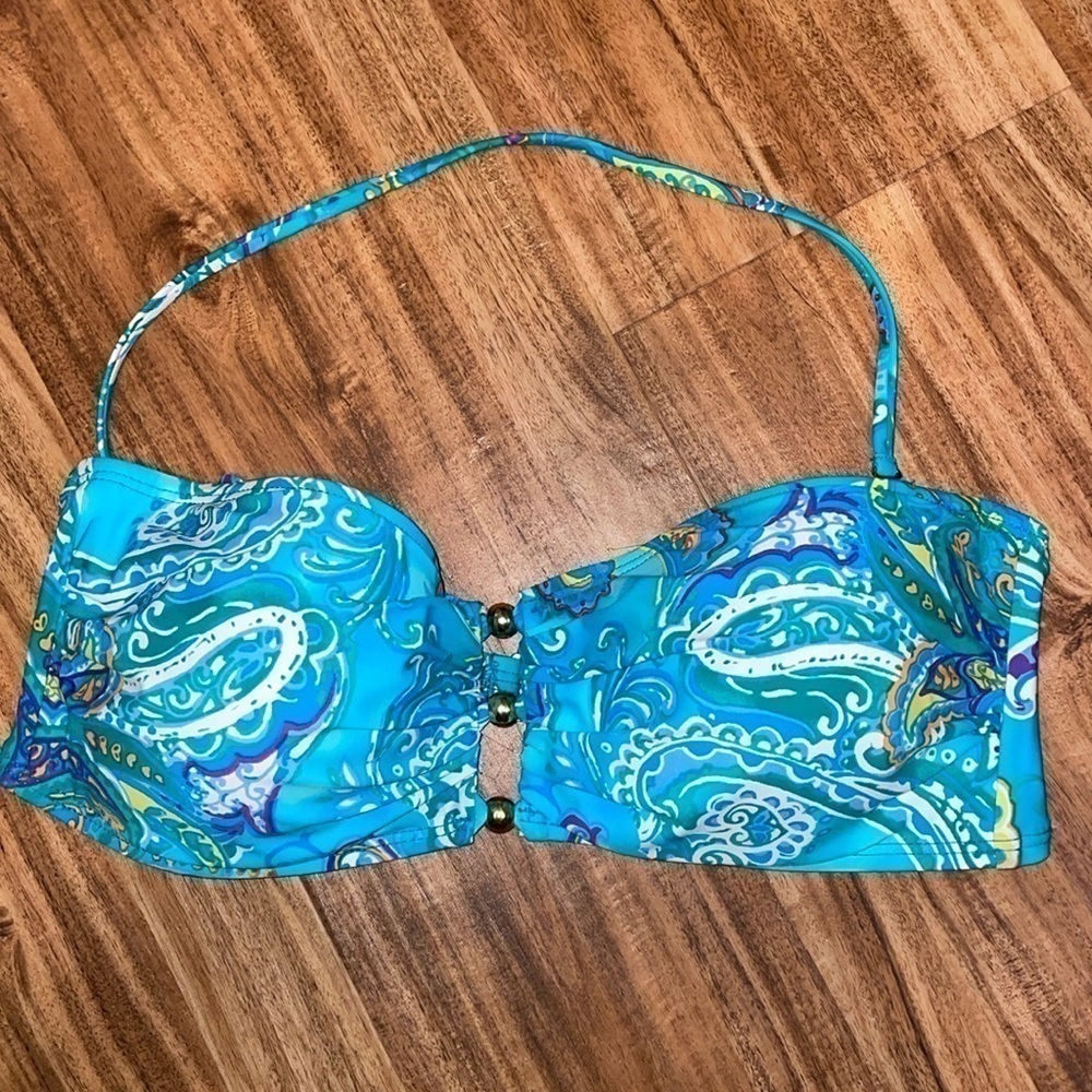 Ralph Lauren Blue Paisley Bikini Top